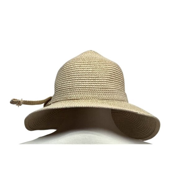 Magid Womens Straw Floppy Sun Sun Hat Neutral Beige Color - Picture 3 of 10